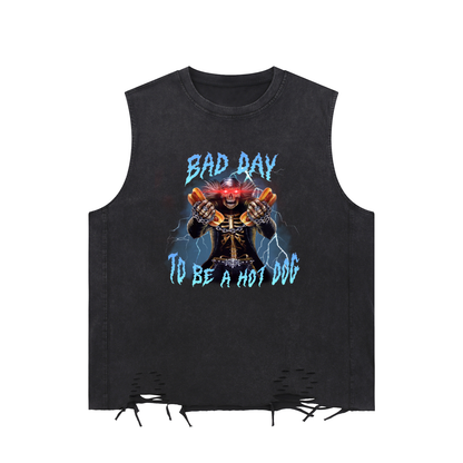 Bad Day To Be A Hot Dog Ripped-Up Tank